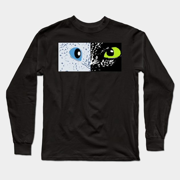 nighty fury light fury up close Long Sleeve T-Shirt by Moonsong